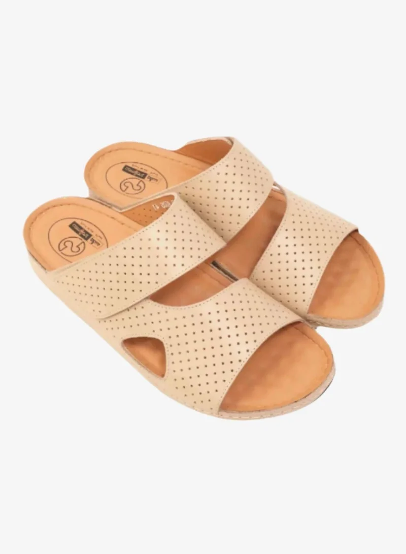 Comfort Plus Comfort Plus Men's Al Waha Textured Slip-On Arabic Sandals Beige